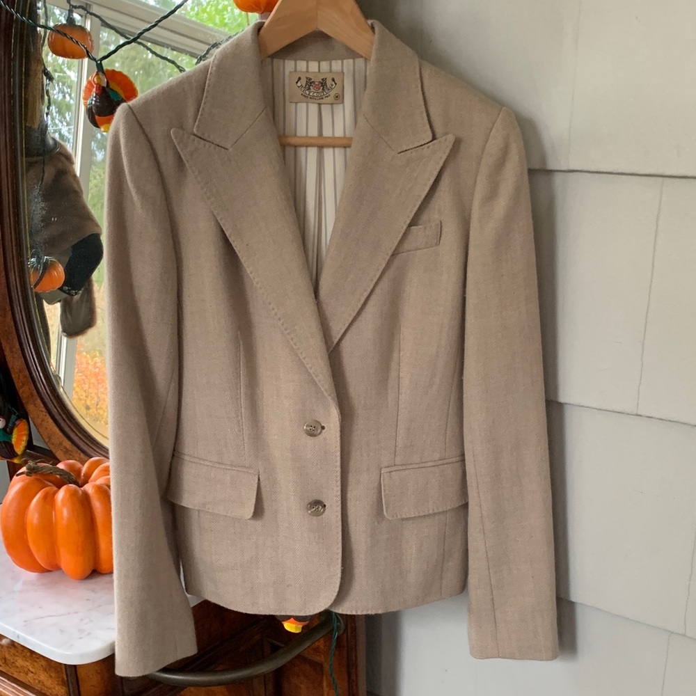Juicy Couture Wool Women's Light Tan Blazer - Picture 2 of 6